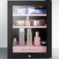 Summit BeautiFridge Cosmetics Cooler with Pink Shelving and Glass Door
