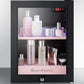 Summit BeautiFridge Cosmetics Cooler with Pink Shelving and Glass Door