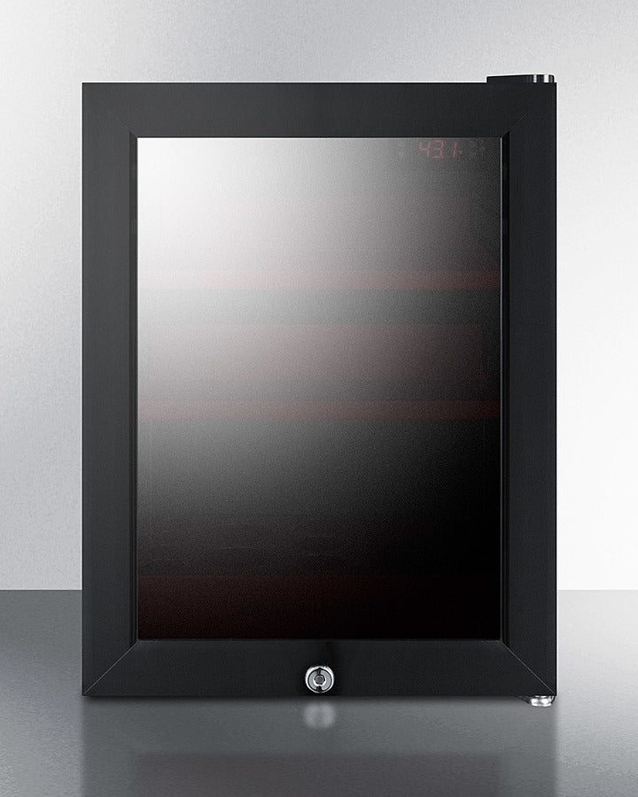 Summit BeautiFridge Cosmetics Cooler with Ruby Shelving and Tinted Glass Door