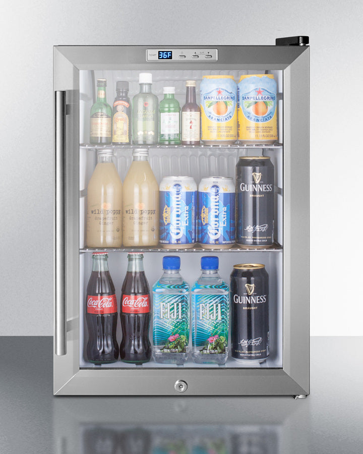 Summit Compact Built-In Glass Door Beverage Center