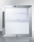 Summit Compact Built-In Glass Door Beverage Center with White Cabinet Finish