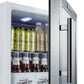Summit Compact Built-In Glass Door Beverage Center with White Cabinet Finish