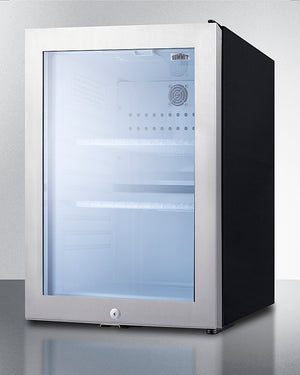 Summit Compact Glass Door Minibar with Front Lock