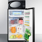 Summit Compact Refrigerator-Freezer-Microwave Combination Unit With Automatic Defrost and Black Finish