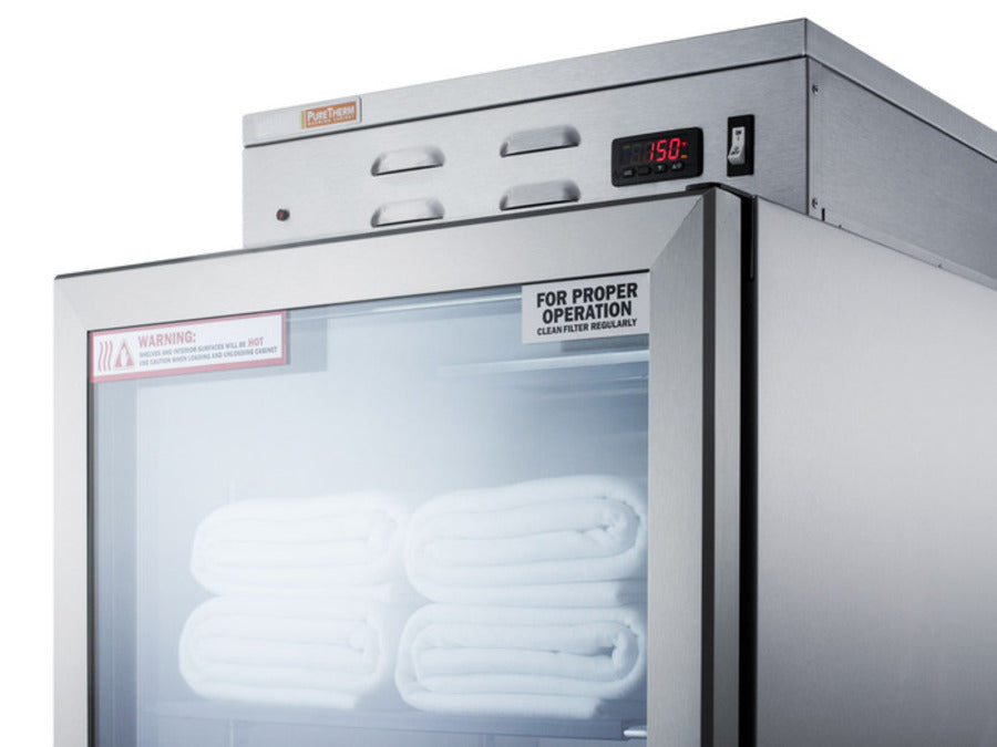Summit PureTherm 24" Wide Single Chamber Blanket Warmer with Glass Door