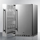 Summit Shallow Depth 24" Wide Outdoor Built-In All-Refrigerator With Slide-Out Storage Compartment 