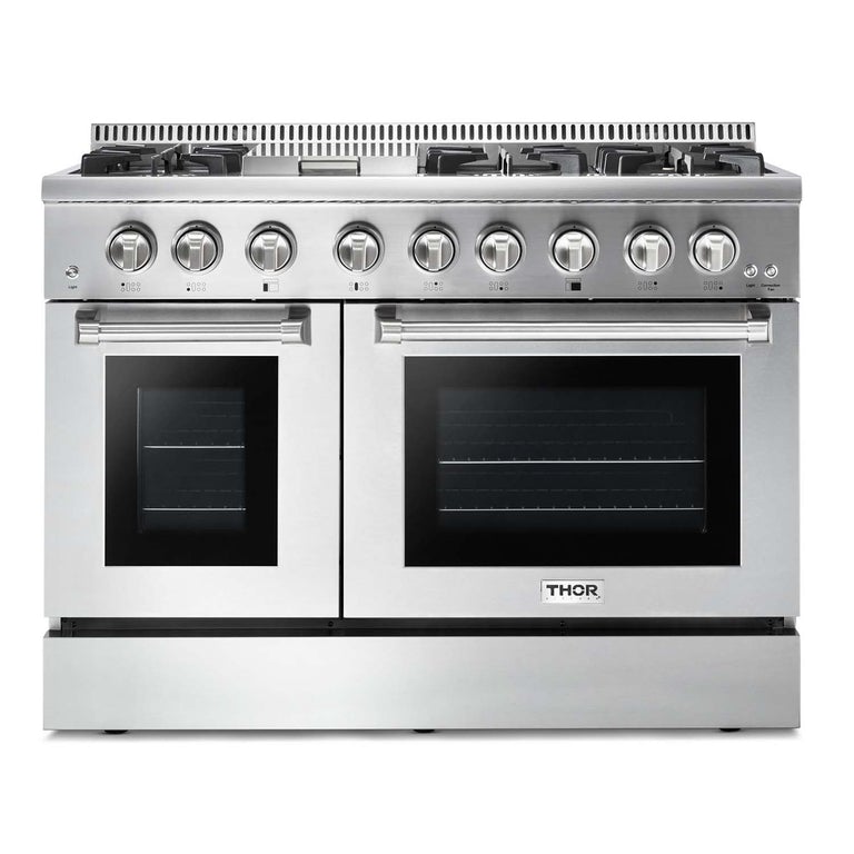 Thor Kitchen 48 in. Gas Burner, Electric Oven 6.7 cu. ft. Range in Stainless Steel