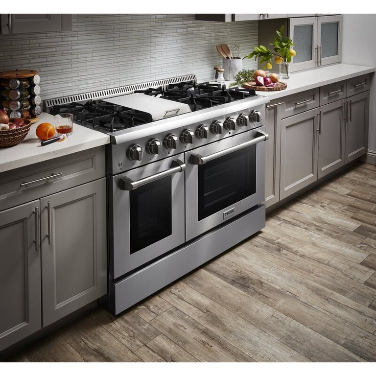 Thor Kitchen 48 in. Gas Burner, Electric Oven 6.7 cu. ft. Range in Stainless Steel