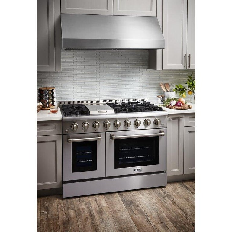 Thor Kitchen 48 in. Gas Burner, Electric Oven 6.7 cu. ft. Range in Stainless Steel