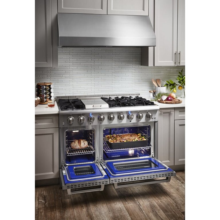 Thor Kitchen 48 in. Gas Burner, Electric Oven 6.7 cu. ft. Range in Stainless Steel