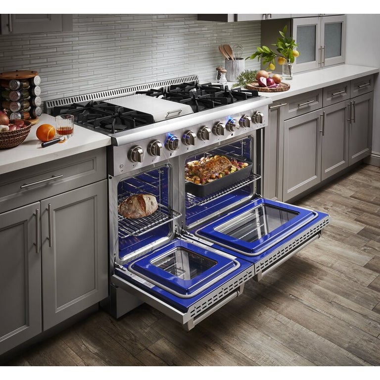 Thor Kitchen 48 in. Gas Burner, Electric Oven 6.7 cu. ft. Range in Stainless Steel