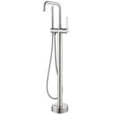 Vinnova Delara Freestanding Chrome Tub Faucet with Hand Shower Brushed Nickel Finish