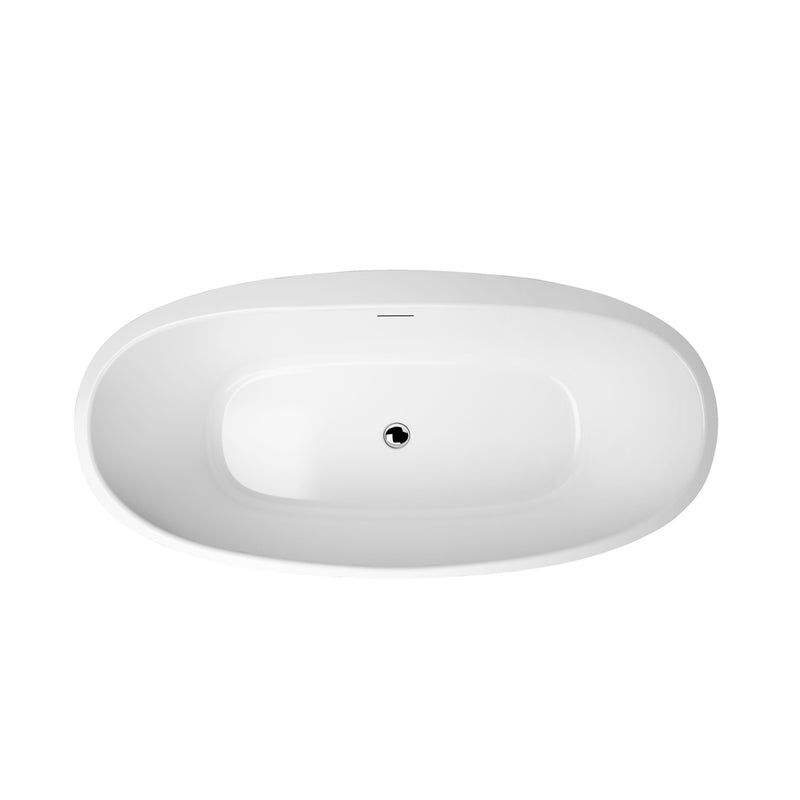 Vinnova Everly 59" x 31.5" Freestanding Acrylic Soaking Bathtub in White - 254059
