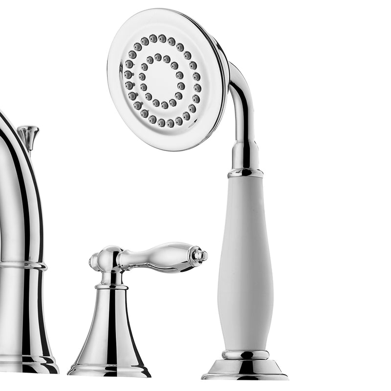 Vinnova Julius Roman Tub Faucet with Hand-Held Shower Polished Chrome Finish