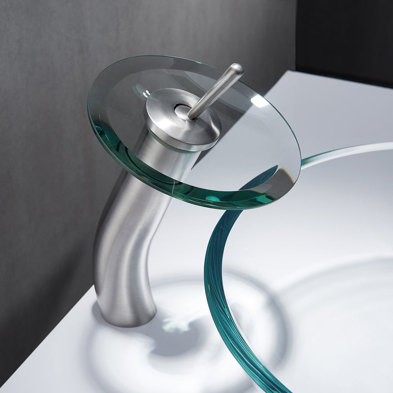 Torino Falls Single Hole Bathroom Faucet Satin Nickel Finish