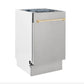 ZLINE Autograph Edition 18 in. Dishwasher in Stainless Steel with Gold Handle, DWVZ-304-18-G